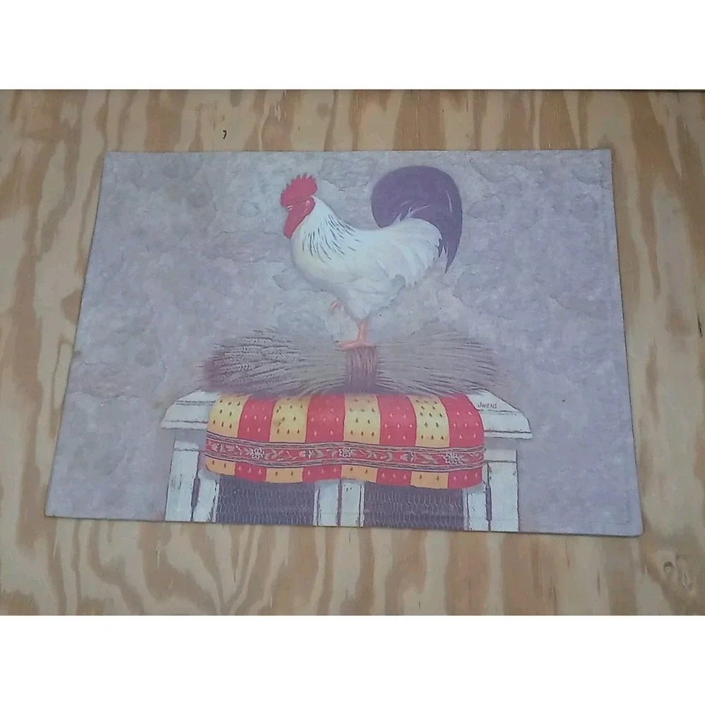 Lot Of 2 Vintage‎ Rooster Placemats Country Hen Farmhouse Table Decor Placemats